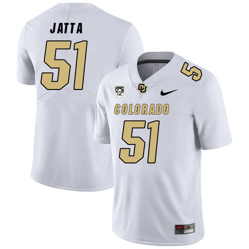 Men #51 Isaiah Jatta Colorado Buffaloes College Football Jerseys Stitched Sale-White - Click Image to Close
